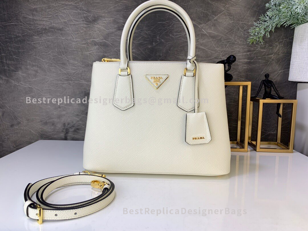 Prada Galleria White Medium Handbag GHW 232